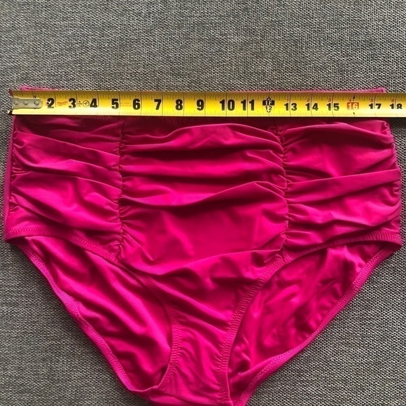 RAISINS Curve Costa Plus Size Solid High-Rise Swim Bikini Bottom Pink 22W - Picture 9 of 10